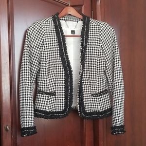 White House Black Market Houndstooth Blazer Sz 10